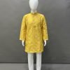 Boys Kids Mirror Sequence Work Kurta with White Pajama - 2Pc