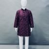 Boys Kids Mirror Sequence Work Kurta with White Pajama - 2Pc