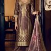 Banarasi Orgenza Straight Designer Suit with Golden Work - 3Pc - Multiple Colors