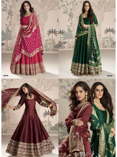 Silk Viscose Embroidered Festival Wear Gown Collection - 2 Pc