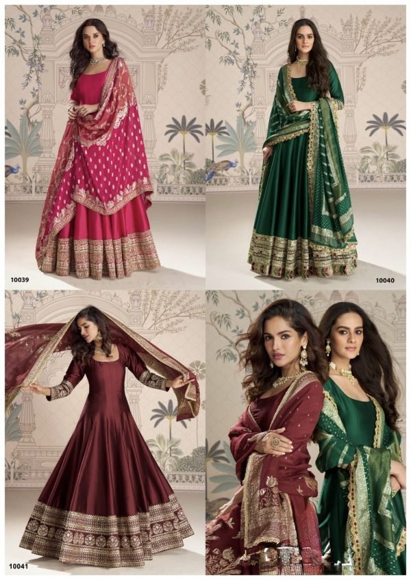 Silk Viscose Embroidered Festival Wear Gown Collection - 2 Pc