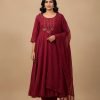 Pure Chinnon Aline Plus Size Anarkali Suits - 3 Pc - Jaipuri
