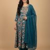 Pure Chinnon Aline Plus Size Anarkali Suits - 3 Pc - Jaipuri