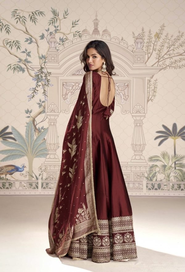 Silk Viscose Embroidered Festival Wear Gown Collection - 2 Pc