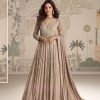 Viscouse Georgette Swaroski Diamond Anarkali Gown Dress - 3 Colors - 2Pc