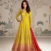 Viscouse Georgette Swaroski Diamond Anarkali Gown Dress - 3 Colors - 2Pc