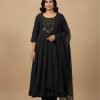 Pure Chinnon Aline Plus Size Anarkali Suits - 3 Pc - Jaipuri