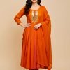 Pure Chinnon Aline Plus Size Anarkali Suits - 3 Pc - Jaipuri Dress