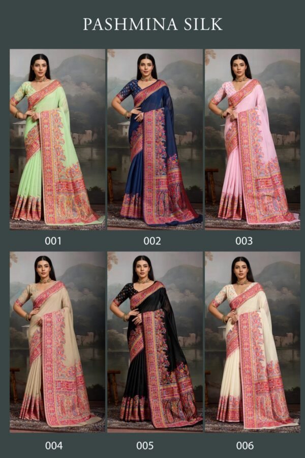 Pashmina Silk Sarees (With Stiched Blouse)