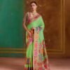 Pashmina Silk Sarees Maple Leaf Print (With Stiched Blouse)