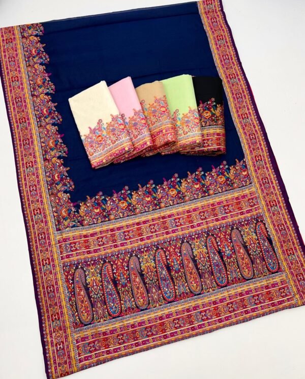 Pashmina Silk Sarees (With Stiched Blouse)