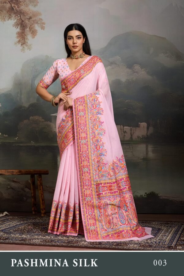 Pashmina Silk Sarees (With Stiched Blouse)