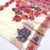 Pashmina Silk Sarees Maple Leaf Print (With Stiched Blouse)