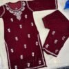 Velvet Chikankari Co-rd Sets (Hand Embroidered)