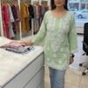 Malmal Chikankari Short Lenght Kurti with White Embroidery - Multiple Colors