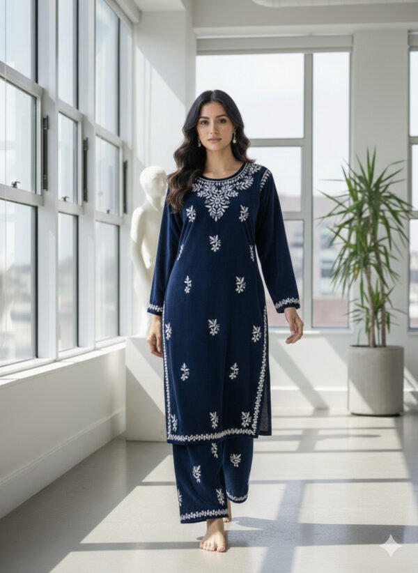 Velvet Chikankari Co-rd Sets (Hand Embroidered)