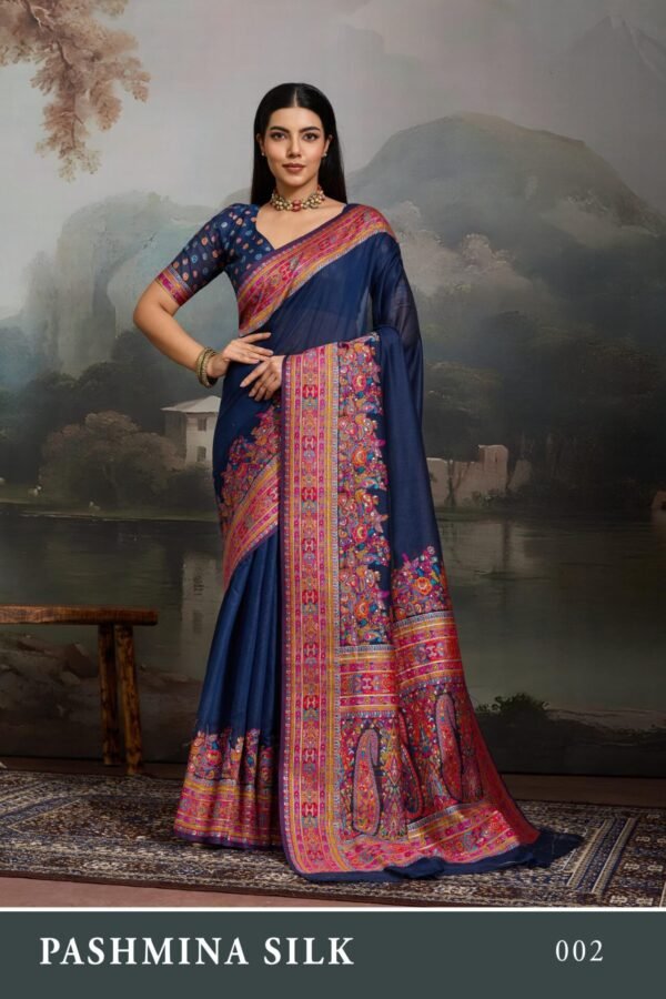 Pashmina Silk Sarees (With Stiched Blouse)