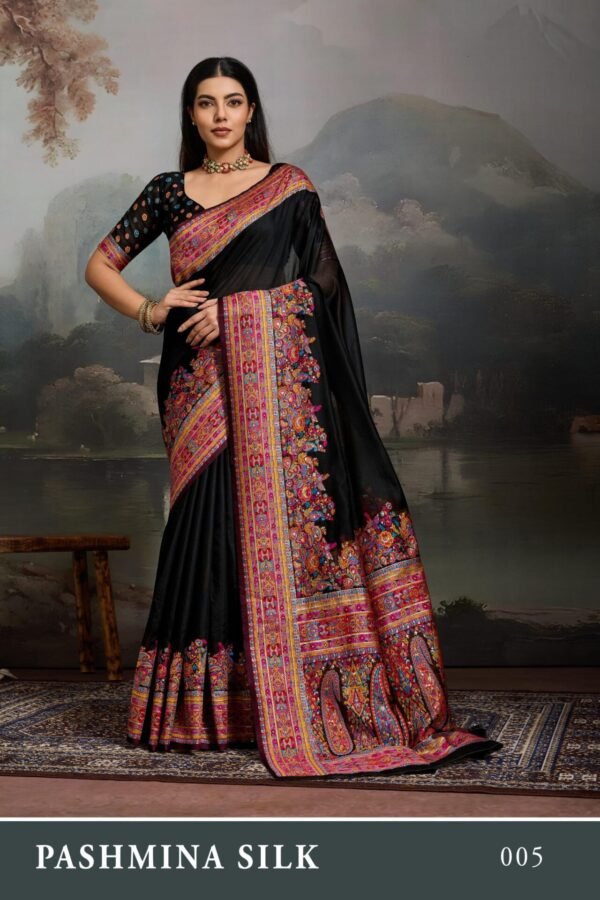Pashmina Silk Sarees (With Stiched Blouse)