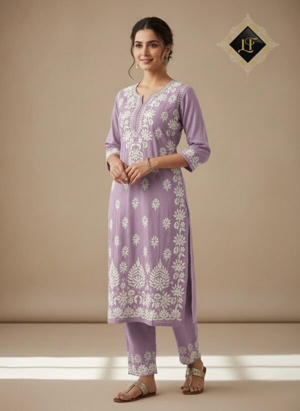 Malmal Lucknow Chikankari Co-rd Sets (Hand Embroidered) - Multiple Colors