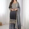 Chinnon - 3Pc Gharara Suit - Kurti, Gharara & Dupatta - Multiple Colors