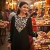 Malmal Short Lenght Kurti with Ariwork Kashmiri Embroidery - Multiple Colors