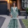 Malmal Lucknowi Chikankari Gharara Sets (Hand Embroidered) - Multiple Colors